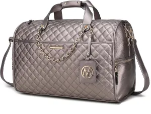 MKF Collection Duffle Bag for Women, Vegan Leather Large Cute Weekender, Carry on Luggage Travel Bag Purse By Mia K