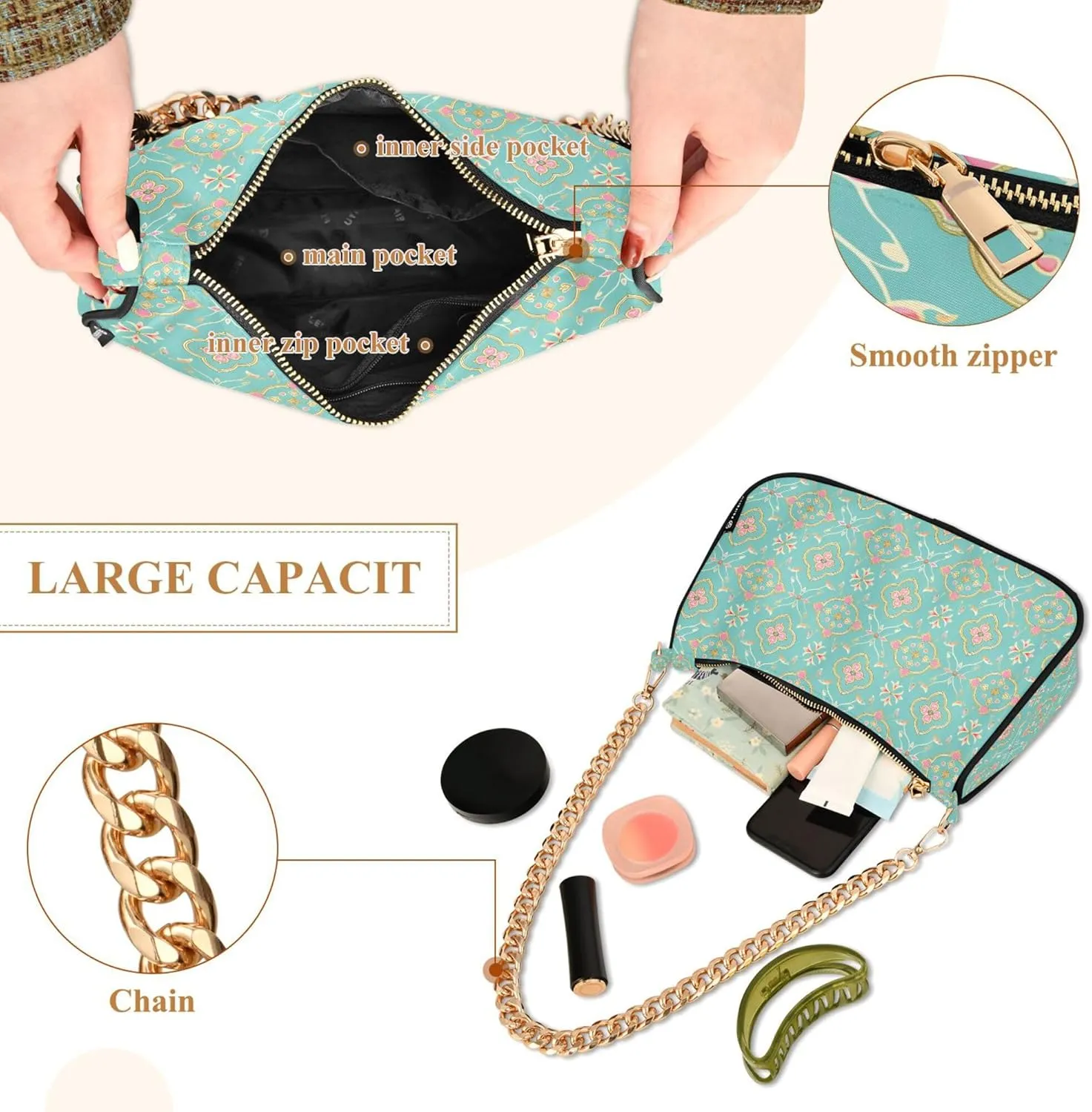 MNSRUU Handbag Purses Women Black Checkered Chain bag