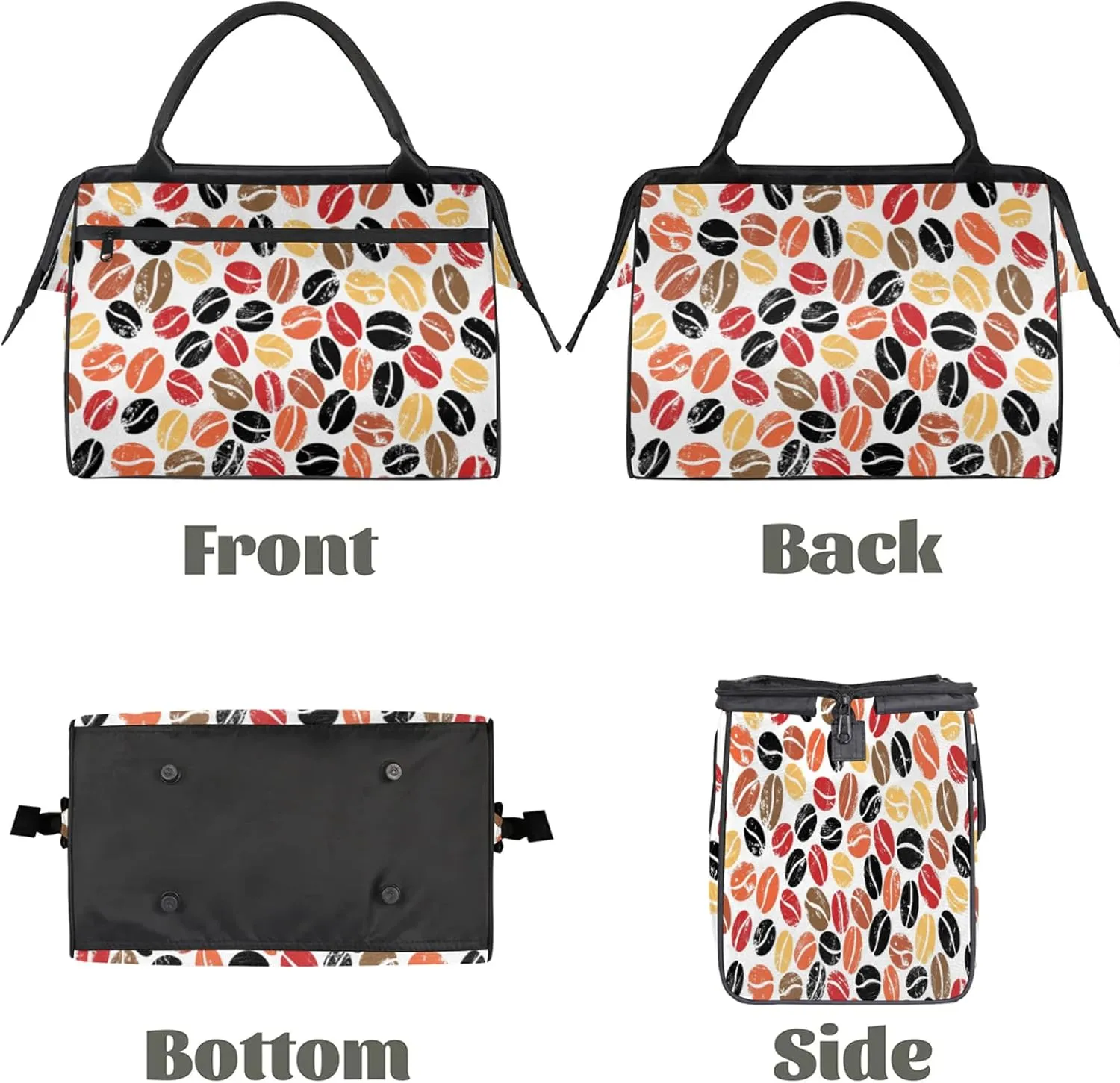 Modern Coffee Beans Colorful Travel Duffel Bag Gym Tote Bag for Women Men Waterproof Weekend Overnight Bag Carry On Tote Luggage with Pocket Personal Item Bags Sports Bag fit Travel Sports Gym Yoga
