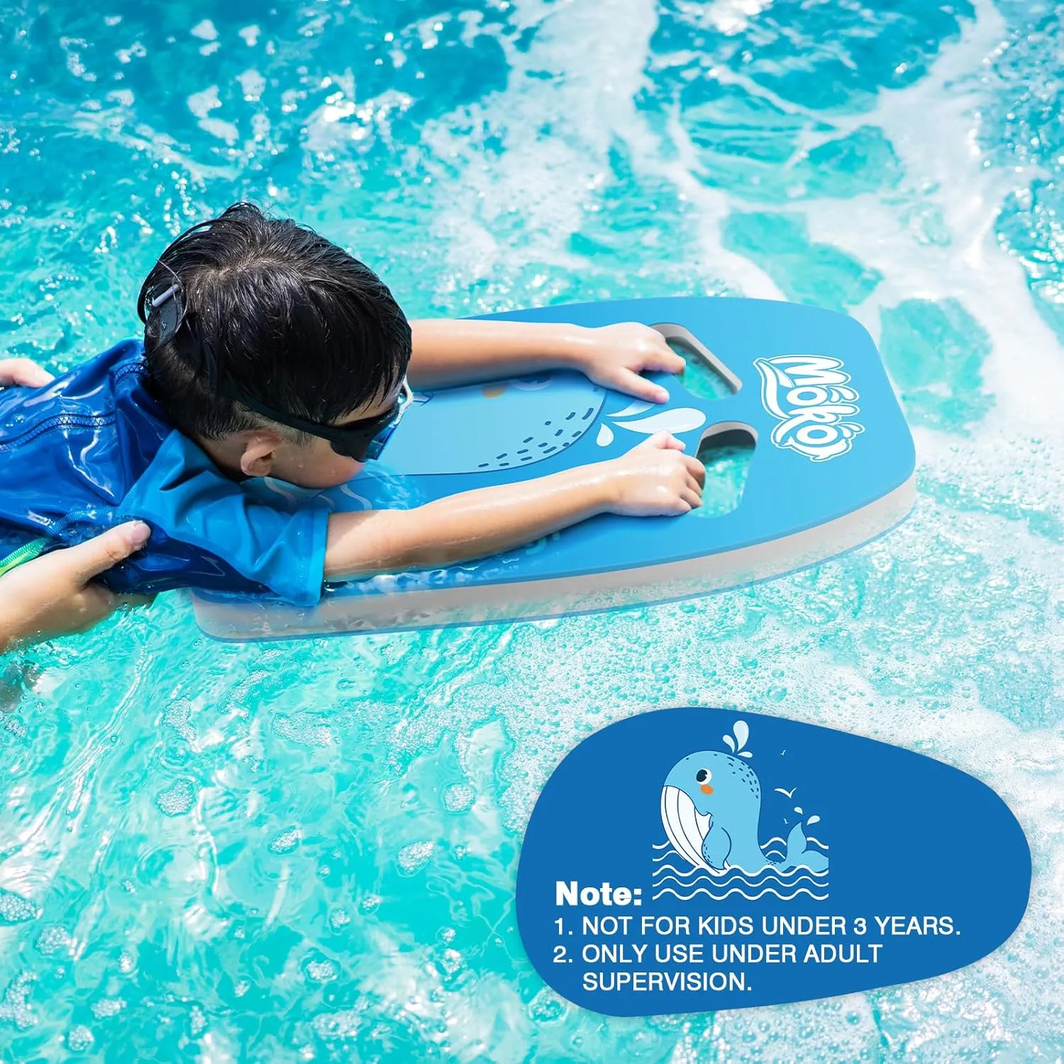 MoKo Swim Kickboard, Cartoon Swimming Training Kick Board Pool Exercise Equipment Promote Natural Swimming Position Water Fun Tool for Kids