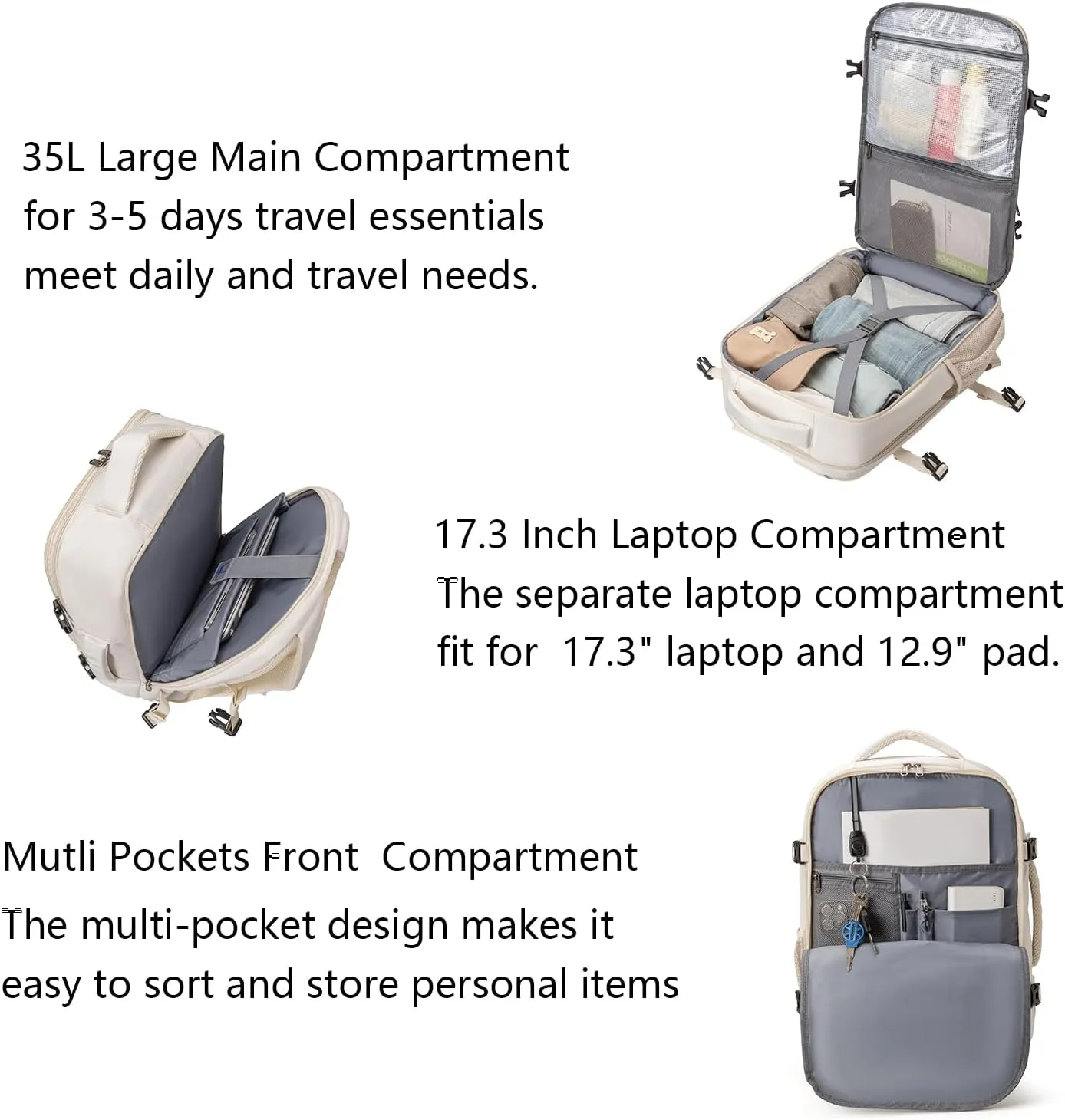 MOLNIA Travel Backpack, 17.3 Inch Large Laptop Backpack Carry On Backpack Waterproof, as Personal Item Flight Approved College Backpack Convertible Backpack for Men & Women…