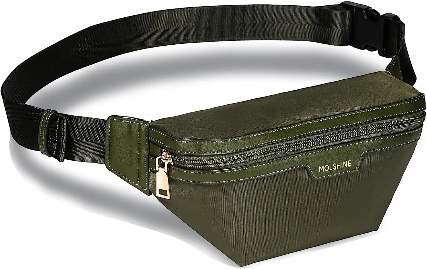 MOLSHINE Fanny Pack for Men Women, Crossbody Waist Bag, Belt Bag for Travel Walking Running Hiking Cycling, Easy Carry Any Phone,Wallet (Army Green)