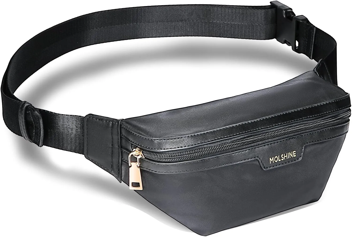 MOLSHINE Fanny Pack for Men Women, Crossbody Waist Bag, Belt Bag for Travel Walking Running Hiking Cycling, Easy Carry Any Phone,Wallet (Grey)