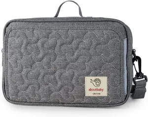 MOMIGO Baby Diaper Caddy Bag - Diaper Caddy Tote Baby Stroller Bag Nursery Storage Bin for Diapers, Wipes & Toys Mini Diaper Bag for Outdoor (Grey Flower)