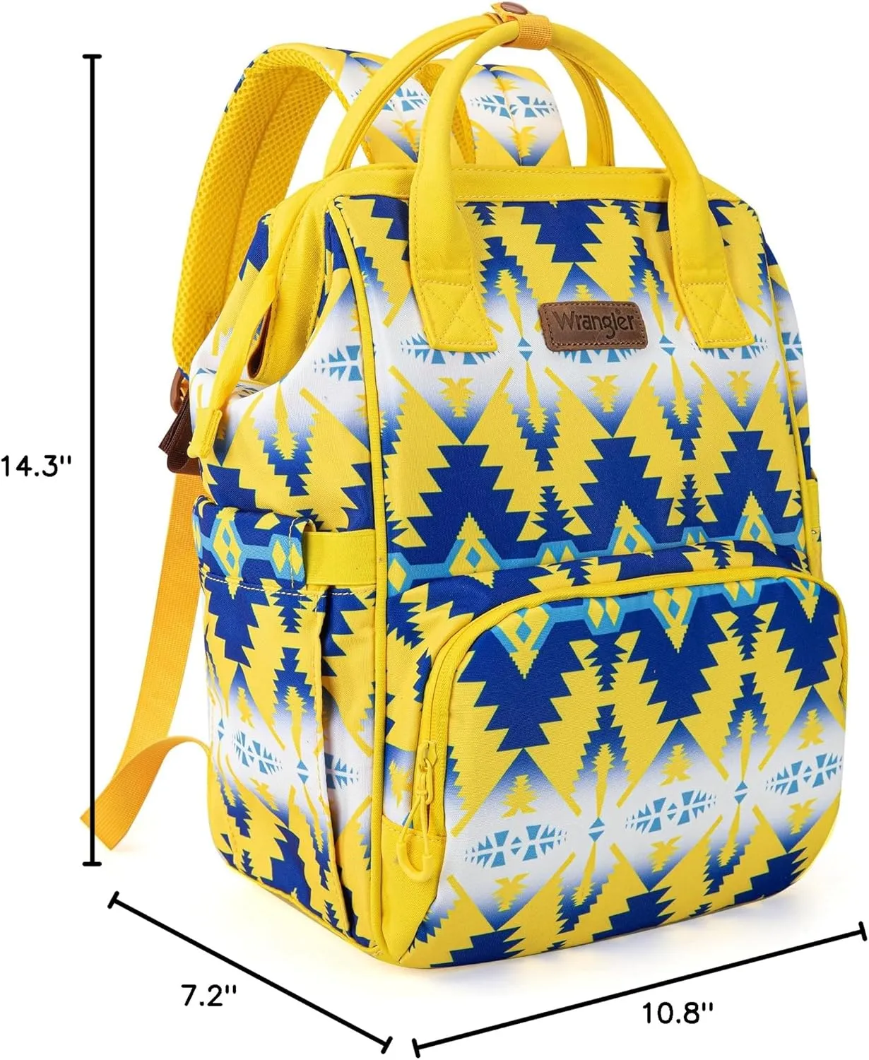 Montana West x Wrangler Diaper Bag Backpack Aztec Travel Backpack Purses Western Multi-Function Baby Bags for Mom with Waterproof Insulated Pockets