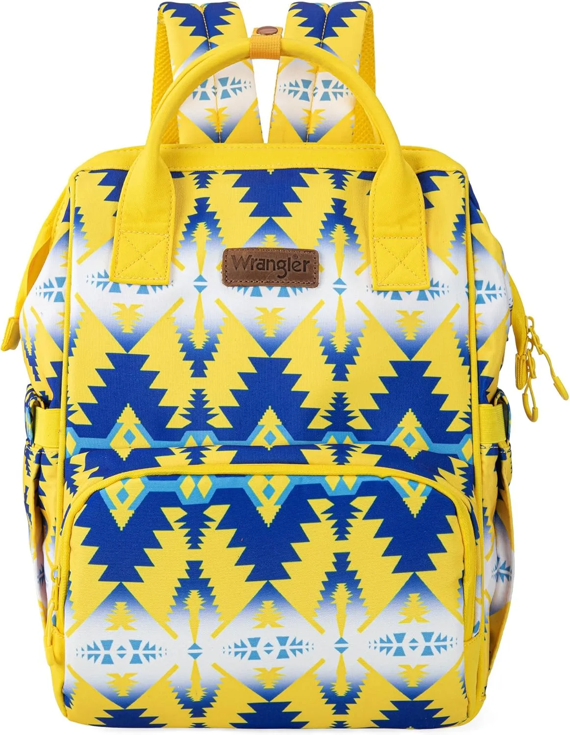 Montana West x Wrangler Diaper Bag Backpack Aztec Travel Backpack Purses Western Multi-Function Baby Bags for Mom with Waterproof Insulated Pockets