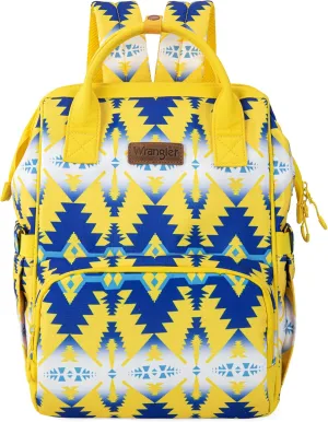 Montana West x Wrangler Diaper Bag Backpack Aztec Travel Backpack Purses Western Multi-Function Baby Bags for Mom with Waterproof Insulated Pockets