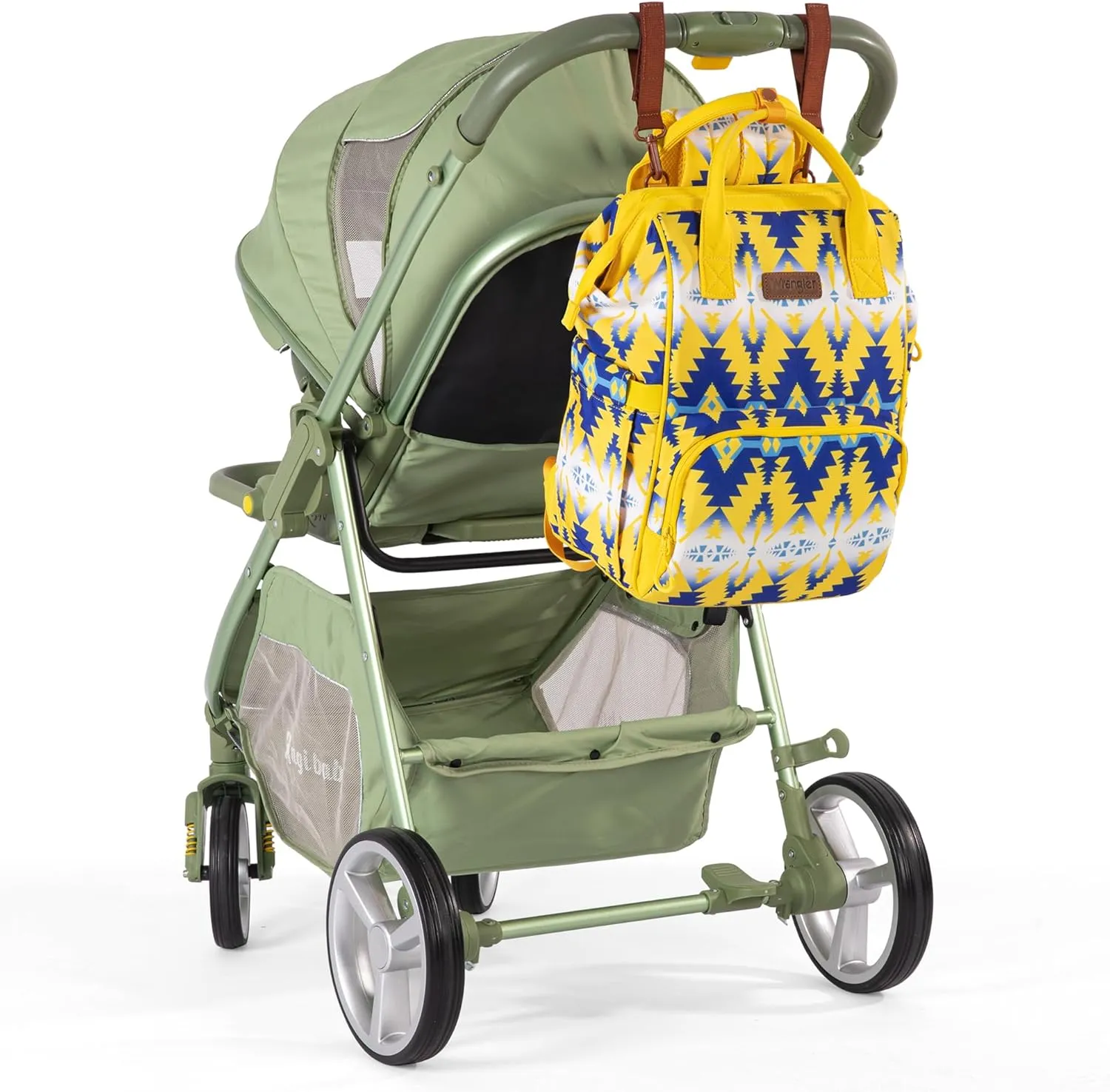 Montana West x Wrangler Diaper Bag Backpack Aztec Travel Backpack Purses Western Multi-Function Baby Bags for Mom with Waterproof Insulated Pockets