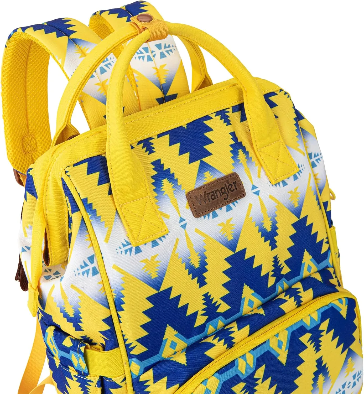 Montana West x Wrangler Diaper Bag Backpack Aztec Travel Backpack Purses Western Multi-Function Baby Bags for Mom with Waterproof Insulated Pockets