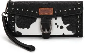 Montana West X Wrangler Womens Wallet Western Wristlet for Women Large Rfid Wallet With Detachable Credit Card Holder