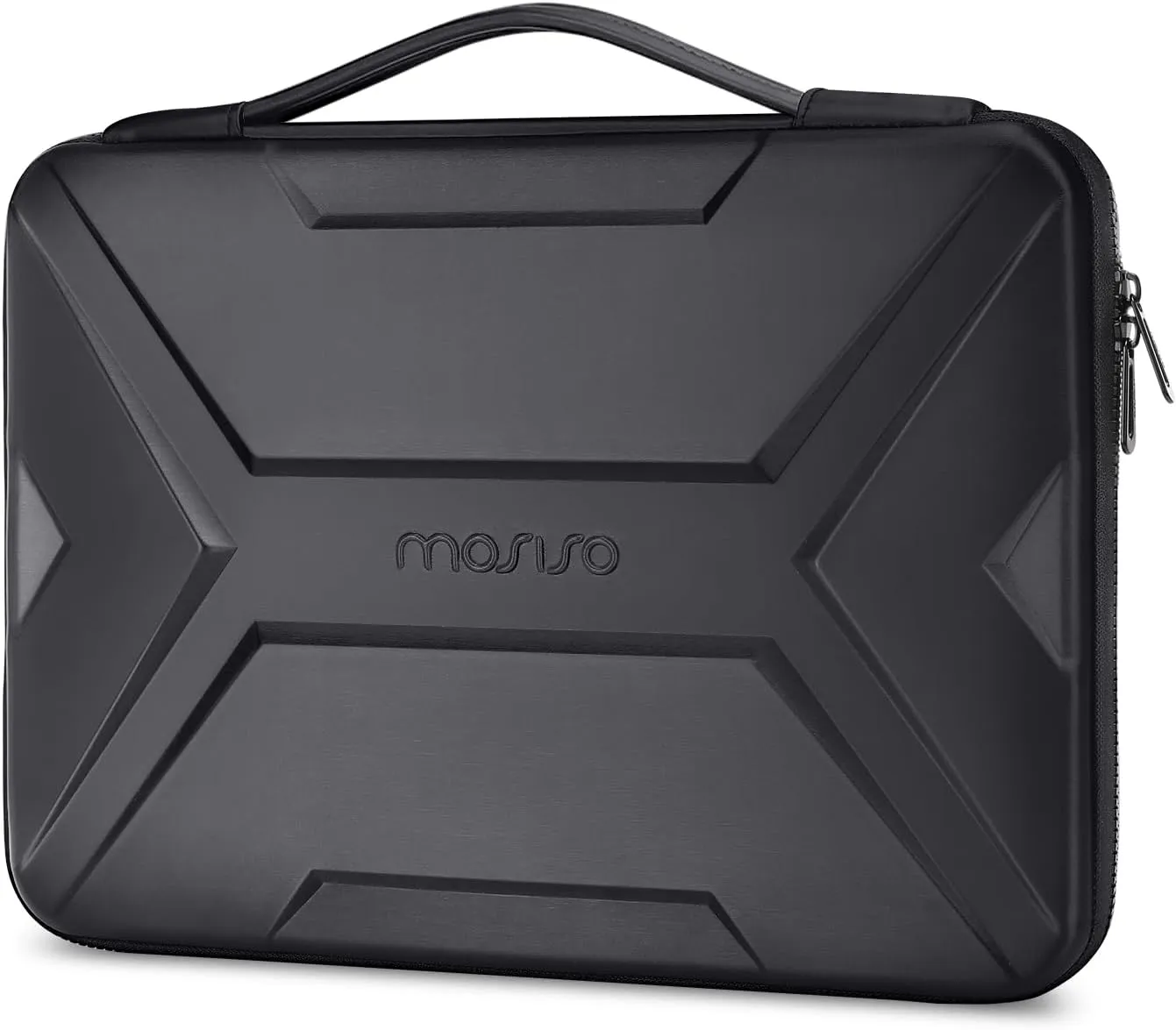 MOSISO 15-16 inch Laptop Hard Case, 15.6 inch Waterproof Shockproof Computer Bag Compatible with MacBook HP Dell,Artistic Geometric EVA Carrying Sleeve Laptop Case Hard Shell with Handle, Black