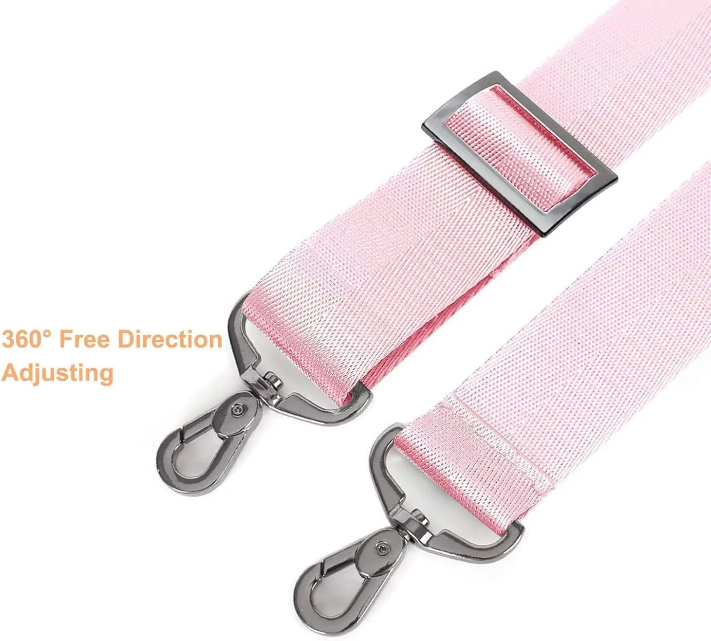 MOSISO 56 inch Shoulder Strap, Adjustable Thick Soft Universal Replacement Non-Slip Fit Padded with Metal Swivel Hooks for Laptop Shoulder Bag/Laptop Messenger Bag/Crossbody Bag, Rose Quartz