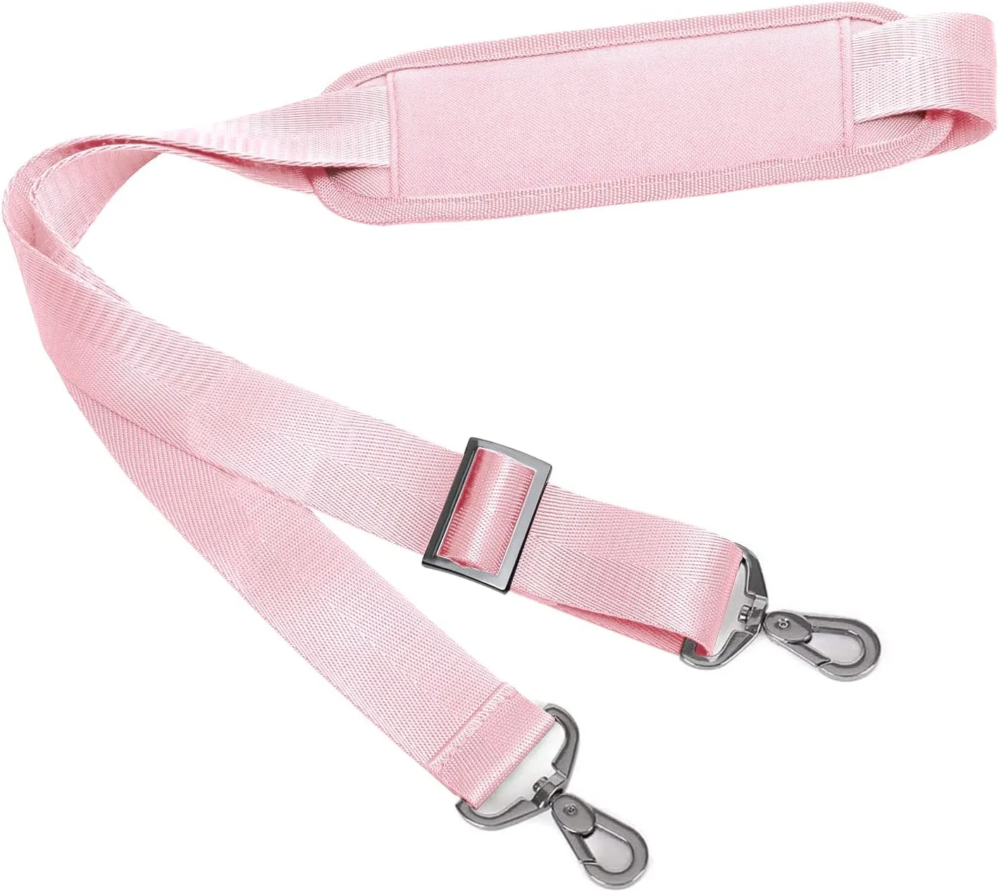 MOSISO 56 inch Shoulder Strap, Adjustable Thick Soft Universal Replacement Non-Slip Fit Padded with Metal Swivel Hooks for Laptop Shoulder Bag/Laptop Messenger Bag/Crossbody Bag, Rose Quartz