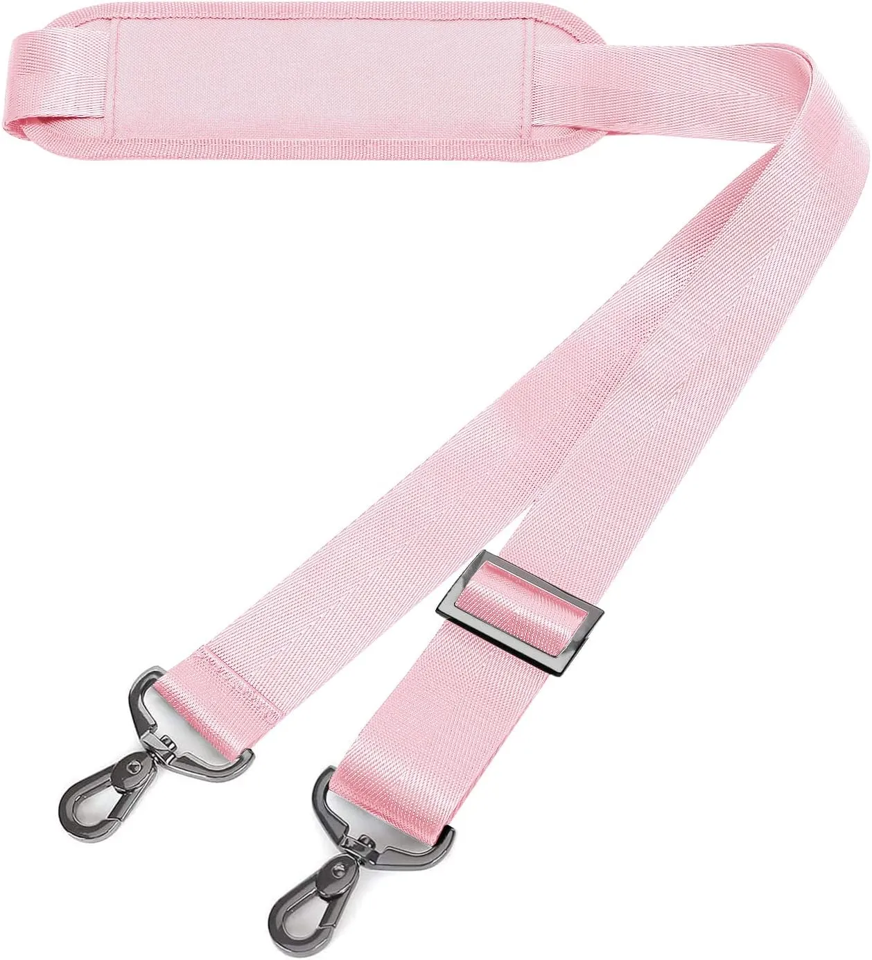MOSISO 56 inch Shoulder Strap, Adjustable Thick Soft Universal Replacement Non-Slip Fit Padded with Metal Swivel Hooks for Laptop Shoulder Bag/Laptop Messenger Bag/Crossbody Bag, Rose Quartz