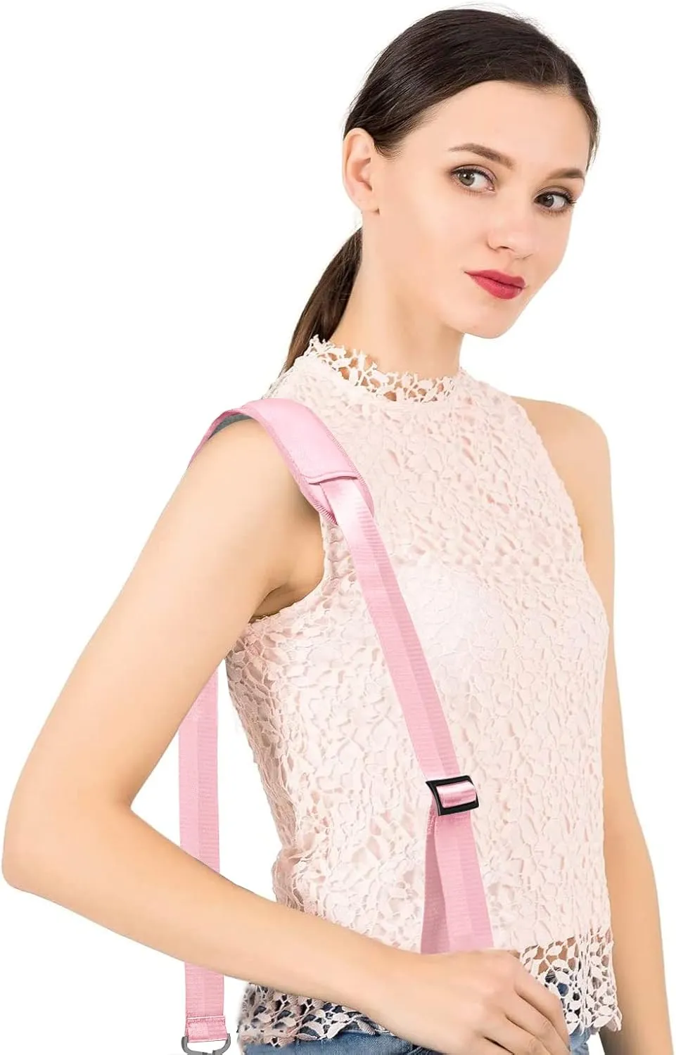 MOSISO 56 inch Shoulder Strap, Adjustable Thick Soft Universal Replacement Non-Slip Fit Padded with Metal Swivel Hooks for Laptop Shoulder Bag/Laptop Messenger Bag/Crossbody Bag, Rose Quartz