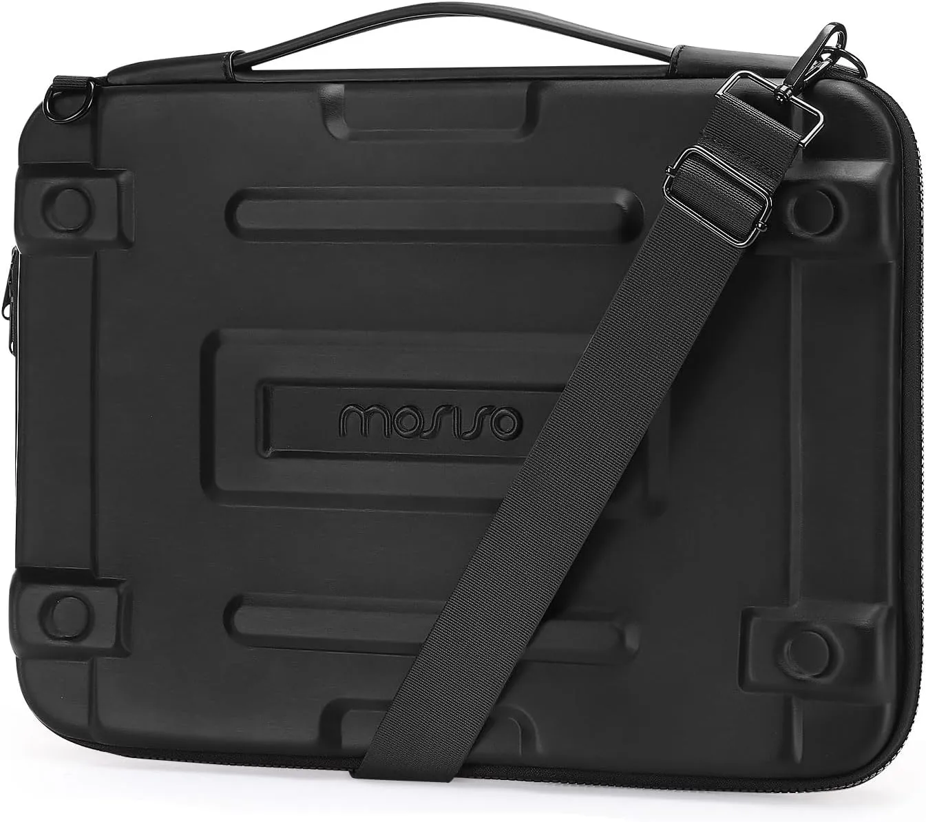 MOSISO Hard Shell Laptop Case Sleeve, 15.6 inch Computer Bag Compatible with MacBook, HP, Dell, Lenovo, Asus, Notebook, 16 inch Abstract Geometric Waterproof Carrying Case Bag with Strap, Black