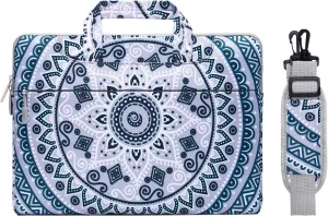 MOSISO Laptop Shoulder Bag Compatible with MacBook Air/Pro, 13-13.3 inch Notebook, MacBook Pro 14 inch M3 M2 M1 Chip, Polyester Briefcase Sleeve Mandala MO-MDL006