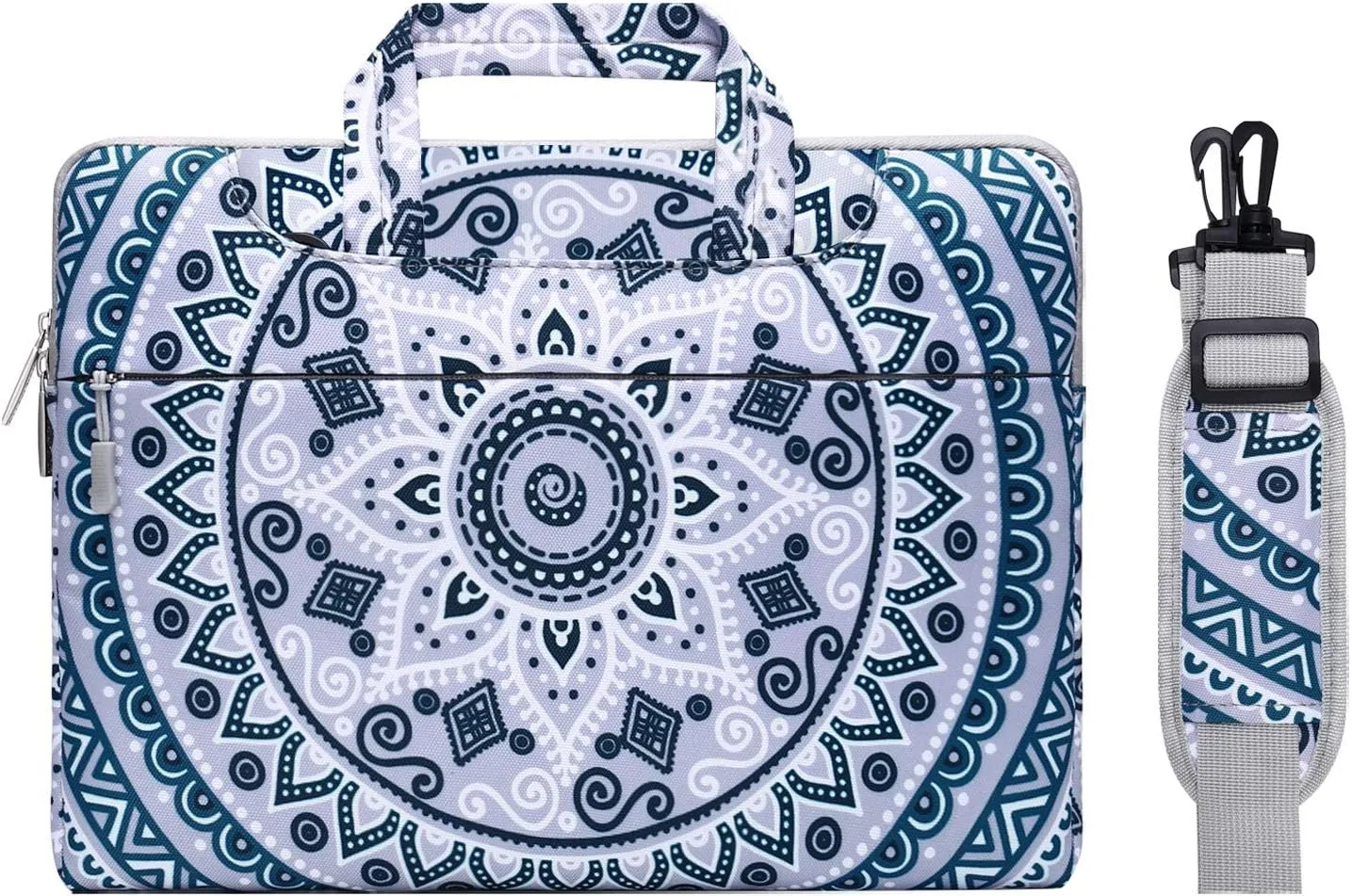 MOSISO Laptop Shoulder Bag Compatible with MacBook Air/Pro, 13-13.3 inch Notebook, MacBook Pro 14 inch M3 M2 M1 Chip, Polyester Briefcase Sleeve Mandala MO-MDL006