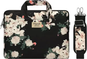 MOSISO Laptop Shoulder Bag Compatible with MacBook Air/Pro,13-13.3 inch Notebook,Compatible with MacBook Pro 14 inch 2023-2021 A2779 M2 A2442 M1,Polyester Syringa Carrying Briefcase Sleeve with Belt