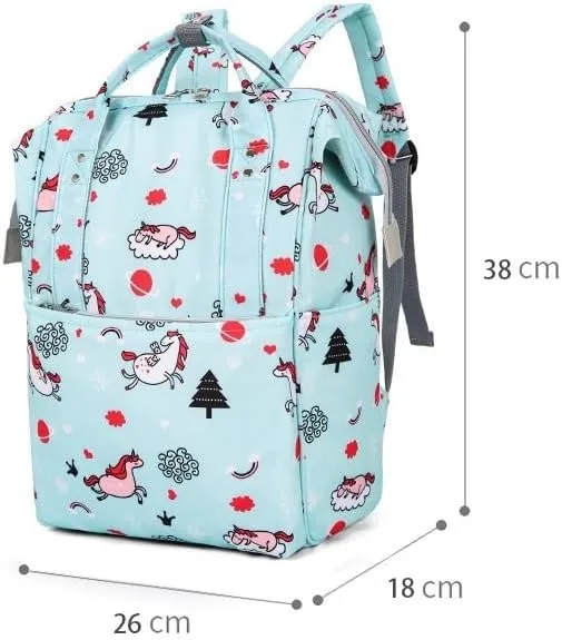Mother And Baby Mommy Bag Oxford Cloth Waterproof Cloth Printed Mother's Diaper Ready To Give Birth Bag With Large Capacity(White Alpaca)