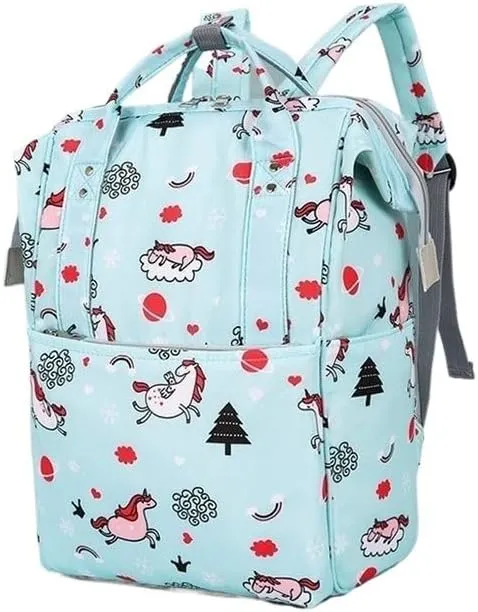 Mother And Baby Mommy Bag Oxford Cloth Waterproof Cloth Printed Mother's Diaper Ready To Give Birth Bag With Large Capacity(White Alpaca)