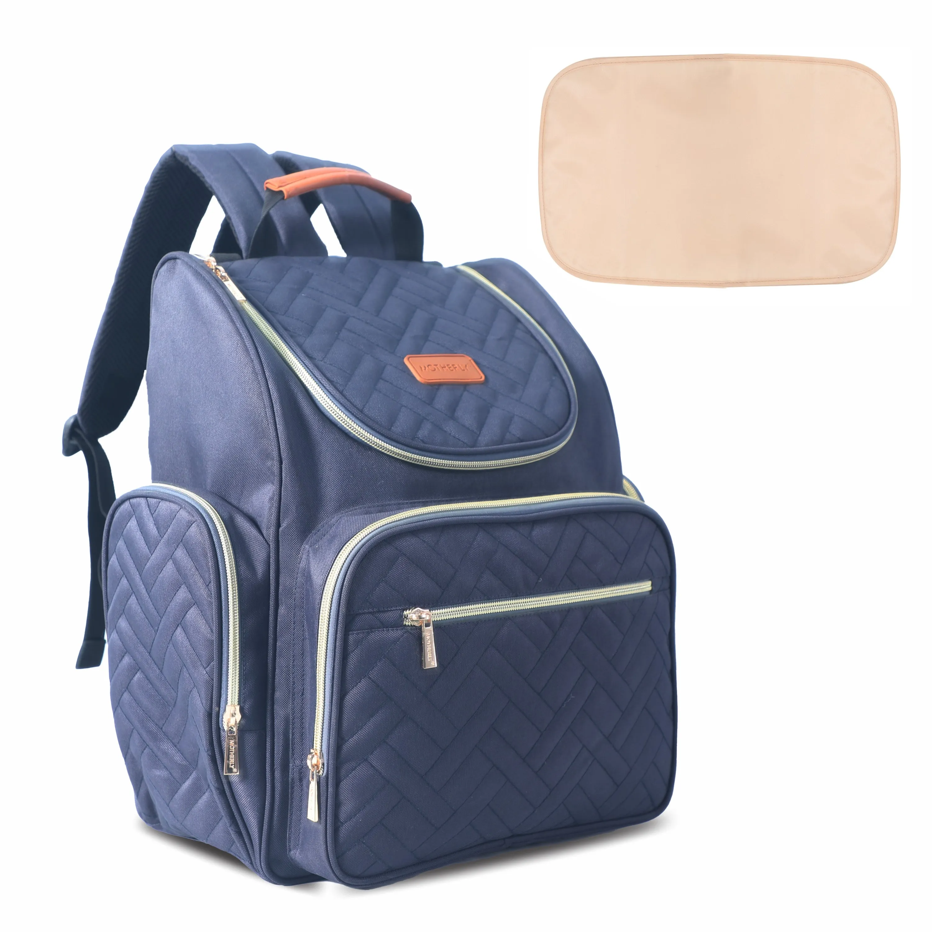 Motherly Diaper Quilted Diaper Bag for Mothers for Travel with Changing Mat - Spacious Diaper Bags for Mom | Baby Bag with Multi-Pocket Design | Maternity Bags for Mother and Baby