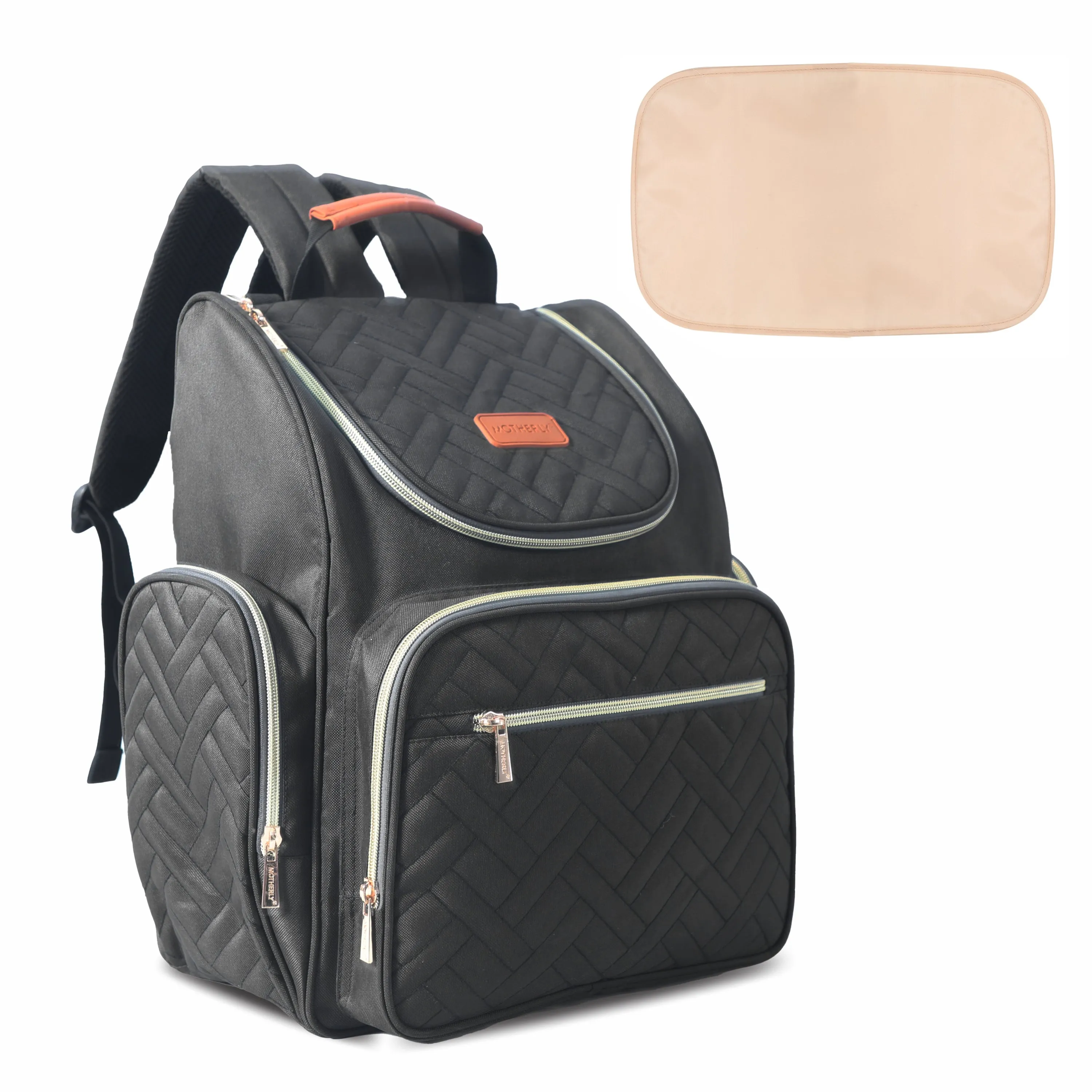 Motherly Diaper Quilted Diaper Bag for Mothers for Travel with Changing Mat - Spacious Diaper Bags for Mom | Baby Bag with Multi-Pocket Design | Maternity Bags for Mother and Baby