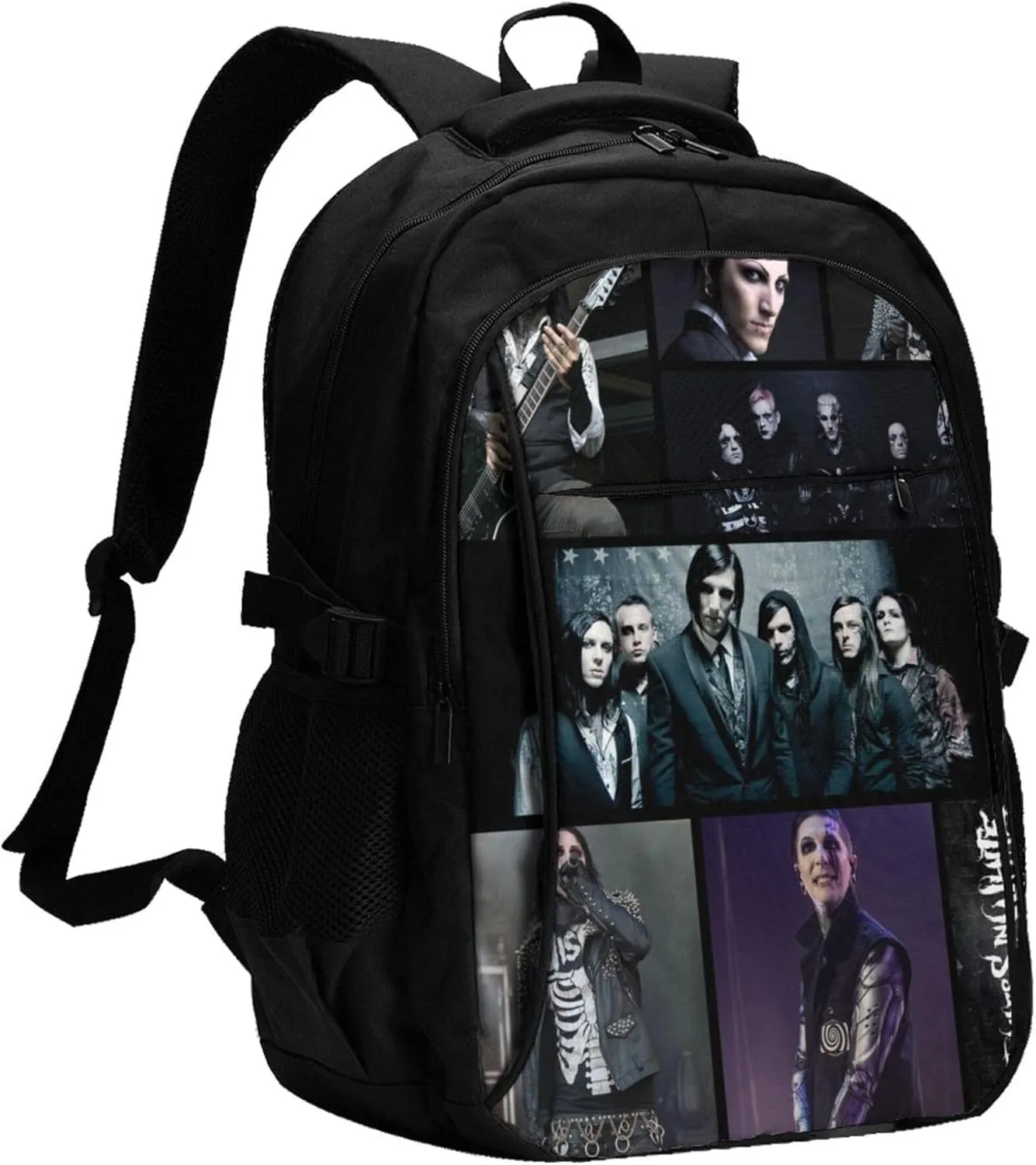 Motionless Rock In White Backpack with USB Charing Port Laptop Daypack Travel Bag Classic Laptop Backpack