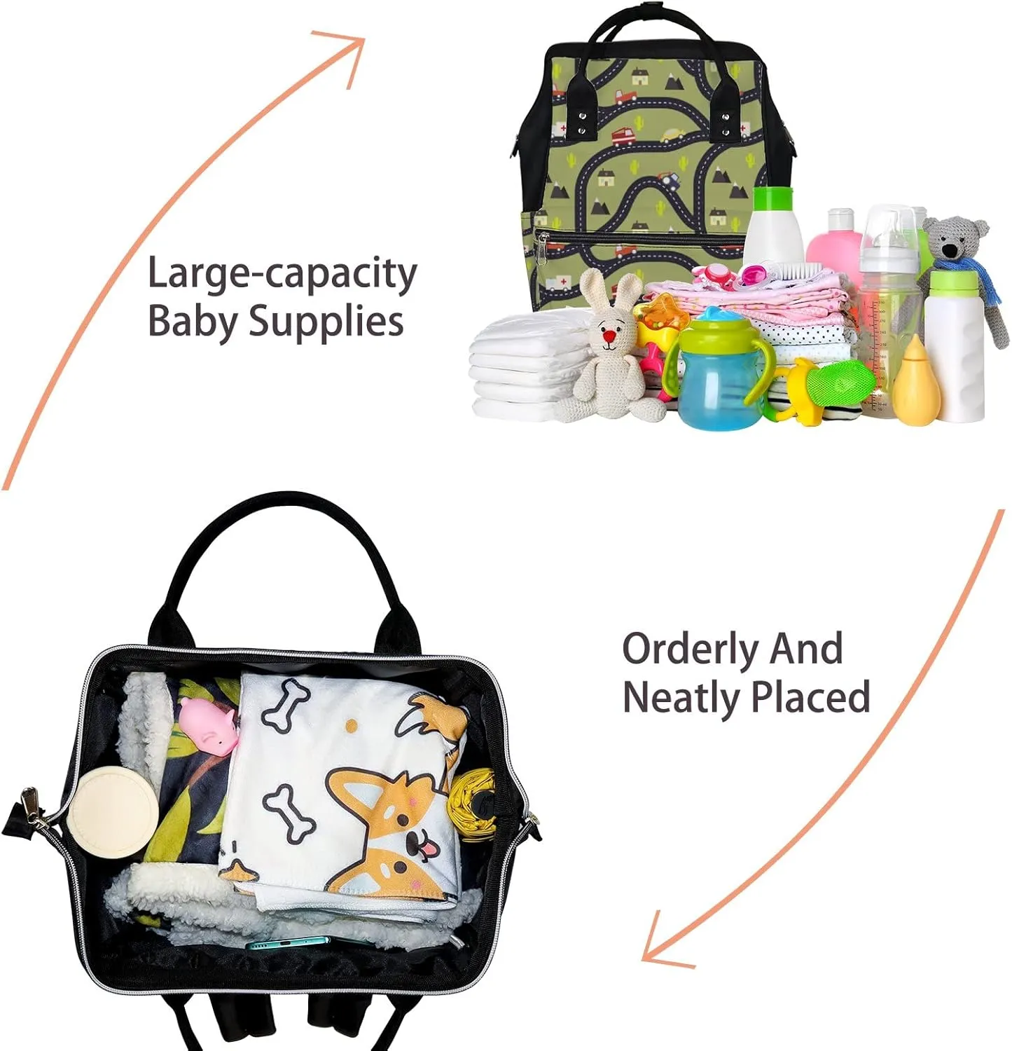 Mountain Road Cactus Diaper Bag Backpack Waterproof Backpack Baby Nappy Changing Bag for Travel Large Capacity Durable and Stylish for Woman