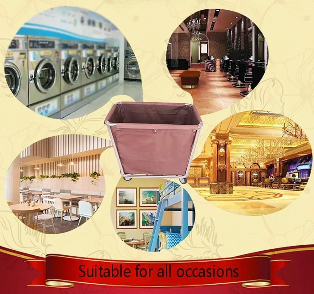 Movable Trolleys, Household Serving Cart Heavy-Duty Rolling Laundry Sorter Cart with Movable Bags Silenters, Multifunction Hotel Service Trolley/Coffee/90 * 65 * 80Cm
