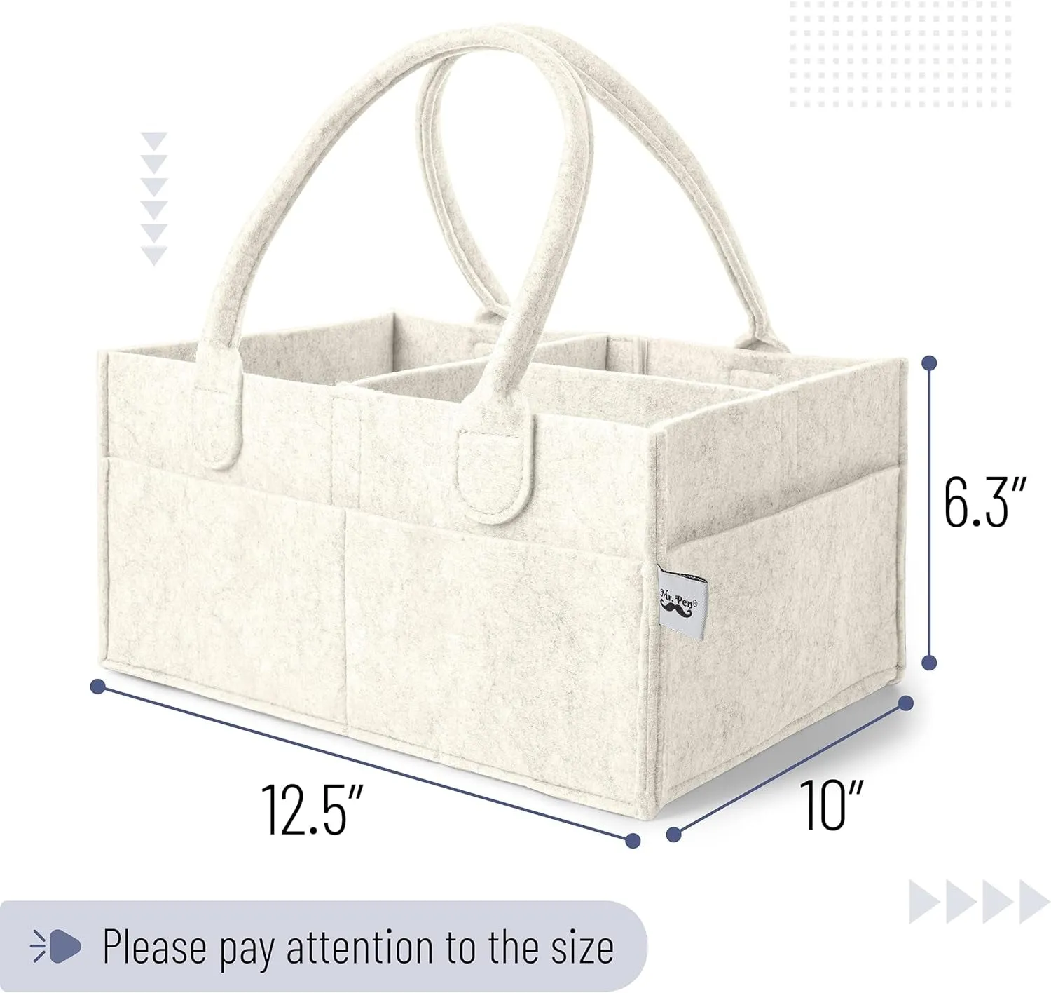 Mr. Pen- Baby Diaper Caddy Organizer, Beige, Baby Organizer, Car Diaper Caddy, Baby Caddy Organizer, Portable Diaper Caddy, Diaper Organizer for Changing Table, Baby Organizer for Nursery