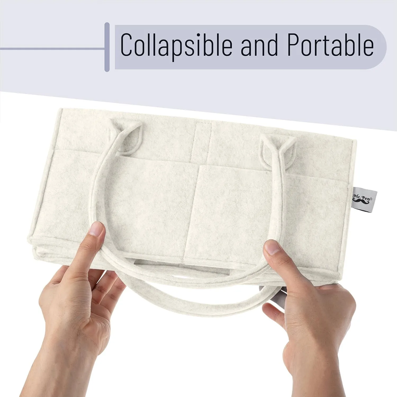 Mr. Pen- Baby Diaper Caddy Organizer, Beige, Baby Organizer, Car Diaper Caddy, Baby Caddy Organizer, Portable Diaper Caddy, Diaper Organizer for Changing Table, Baby Organizer for Nursery