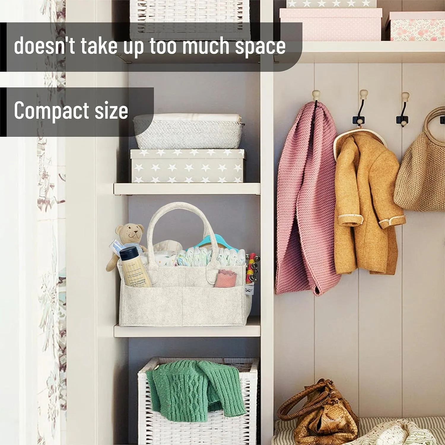 Mr. Pen- Baby Diaper Caddy Organizer, Beige, Baby Organizer, Car Diaper Caddy, Baby Caddy Organizer, Portable Diaper Caddy, Diaper Organizer for Changing Table, Baby Organizer for Nursery