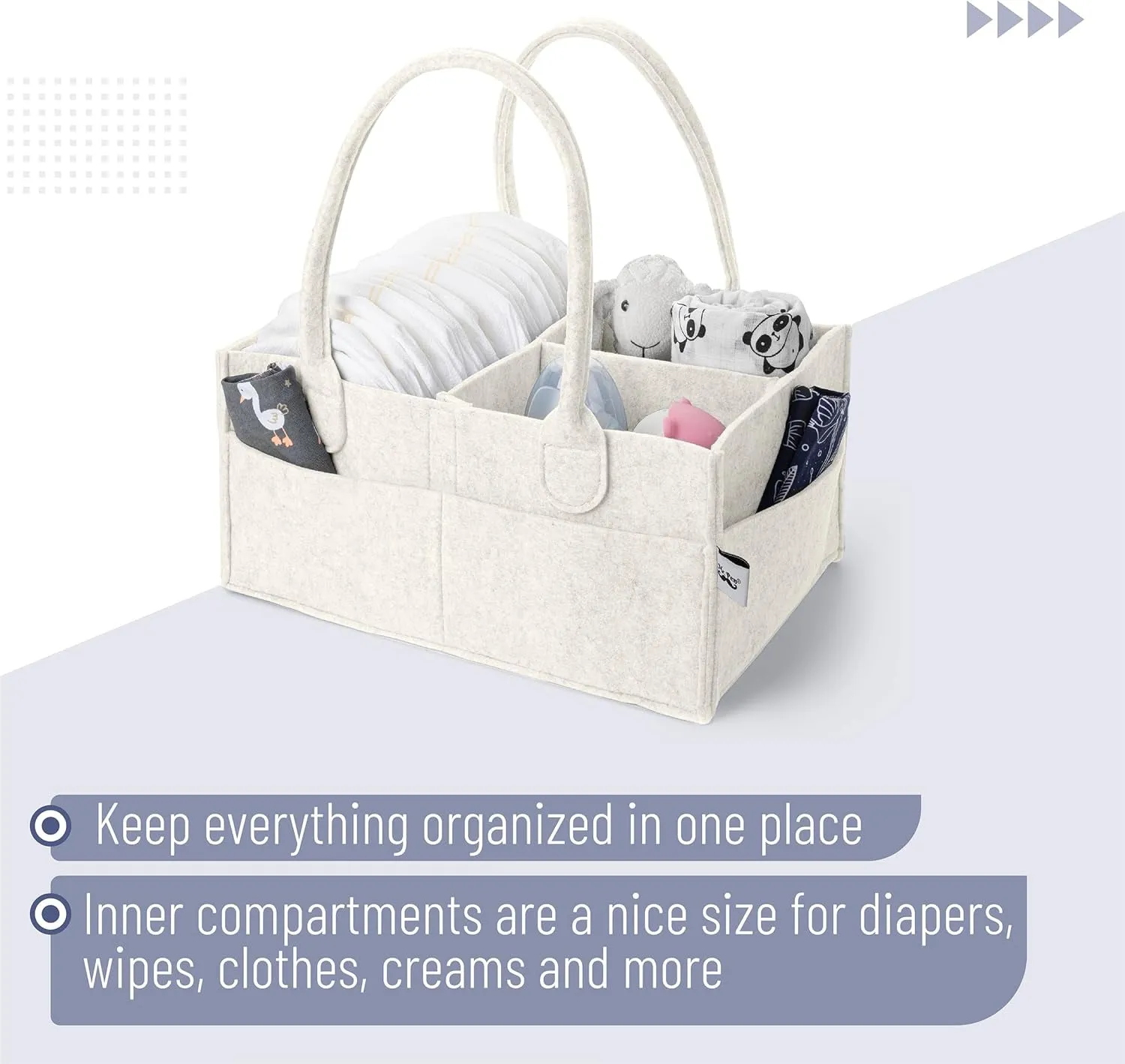Mr. Pen- Baby Diaper Caddy Organizer, Beige, Baby Organizer, Car Diaper Caddy, Baby Caddy Organizer, Portable Diaper Caddy, Diaper Organizer for Changing Table, Baby Organizer for Nursery