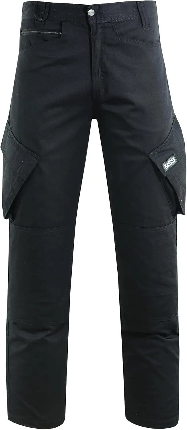 MS9 Mens Cargo Combat Work Trousers Pants Jeans with Knee Pockets T2