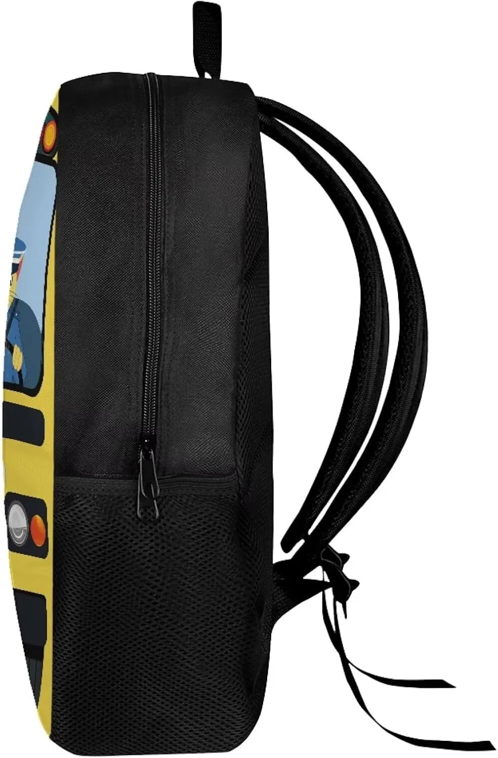 Mumeson Cartoon Bus Print Backpack Kid's School Bags Bookbag Organizer 17 Inches Large School Shoulder Bags Satchel Day Pack School Supplies for Kids