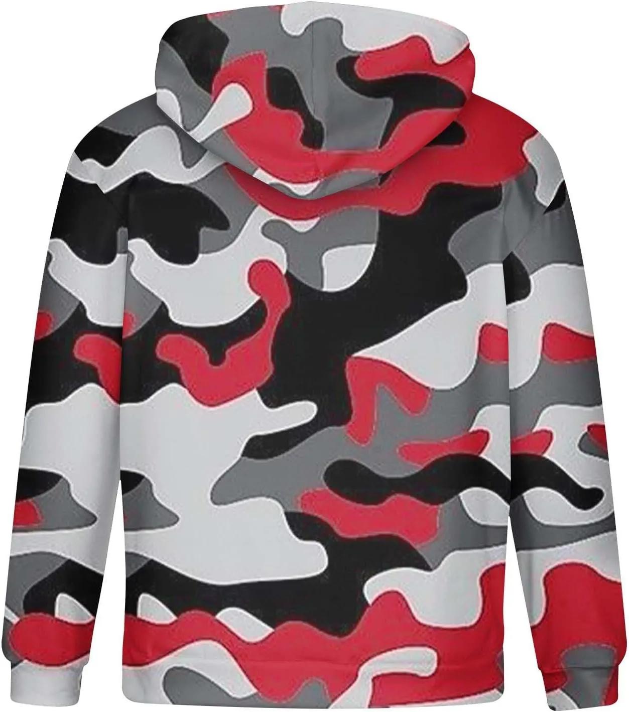 Muscularfit Camo Sweatshirt Hoodie for Men 2023 Fall Fashion Drawstring Casual Loose Long Sleeve Pullover Camouflage Shirts
