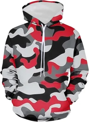 Muscularfit Camo Sweatshirt Hoodie for Men 2023 Fall Fashion Drawstring Casual Loose Long Sleeve Pullover Camouflage Shirts
