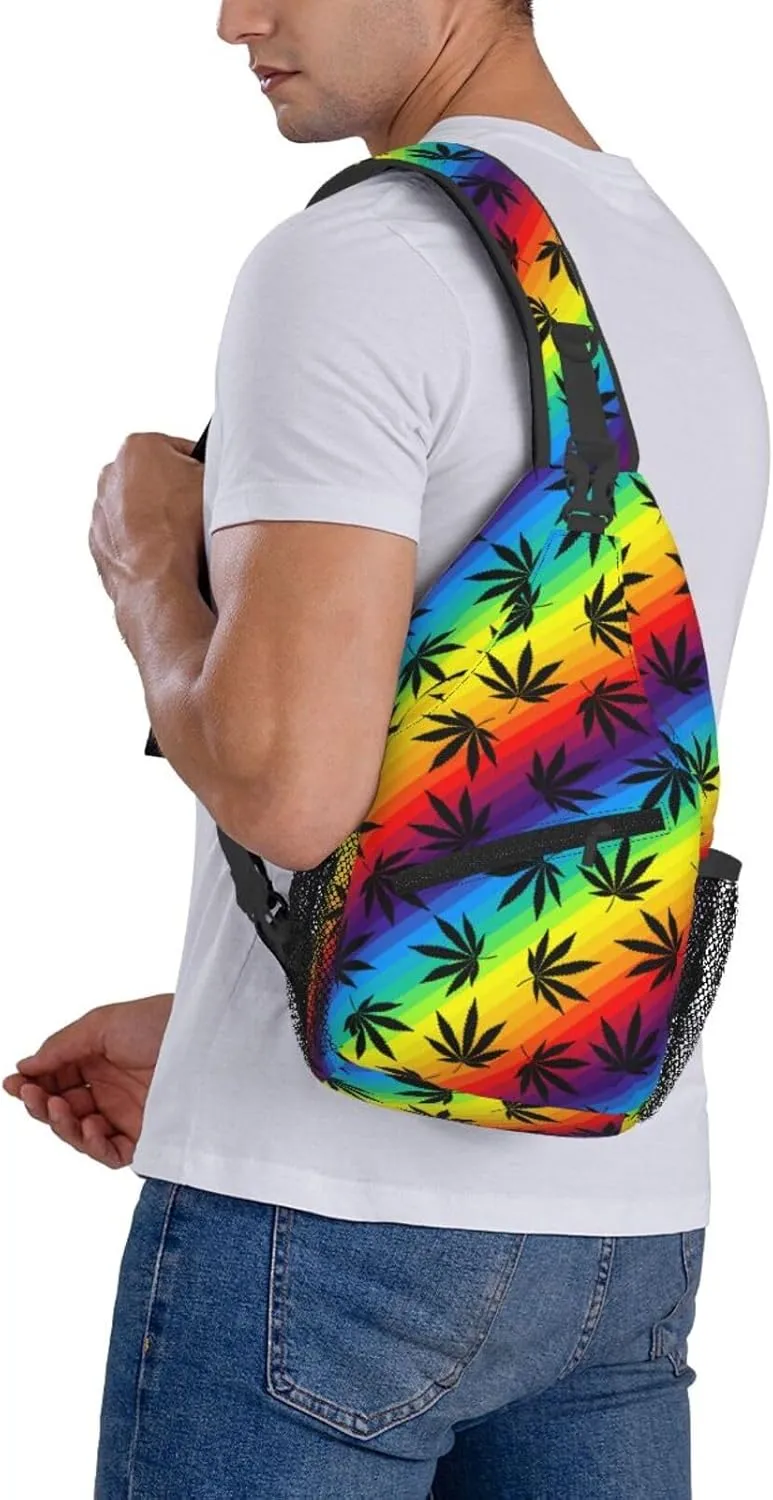 Mushroom Crossbody Bag Adjustable Sling Bag Casual Chest Bags Travel Shoulder Backpack