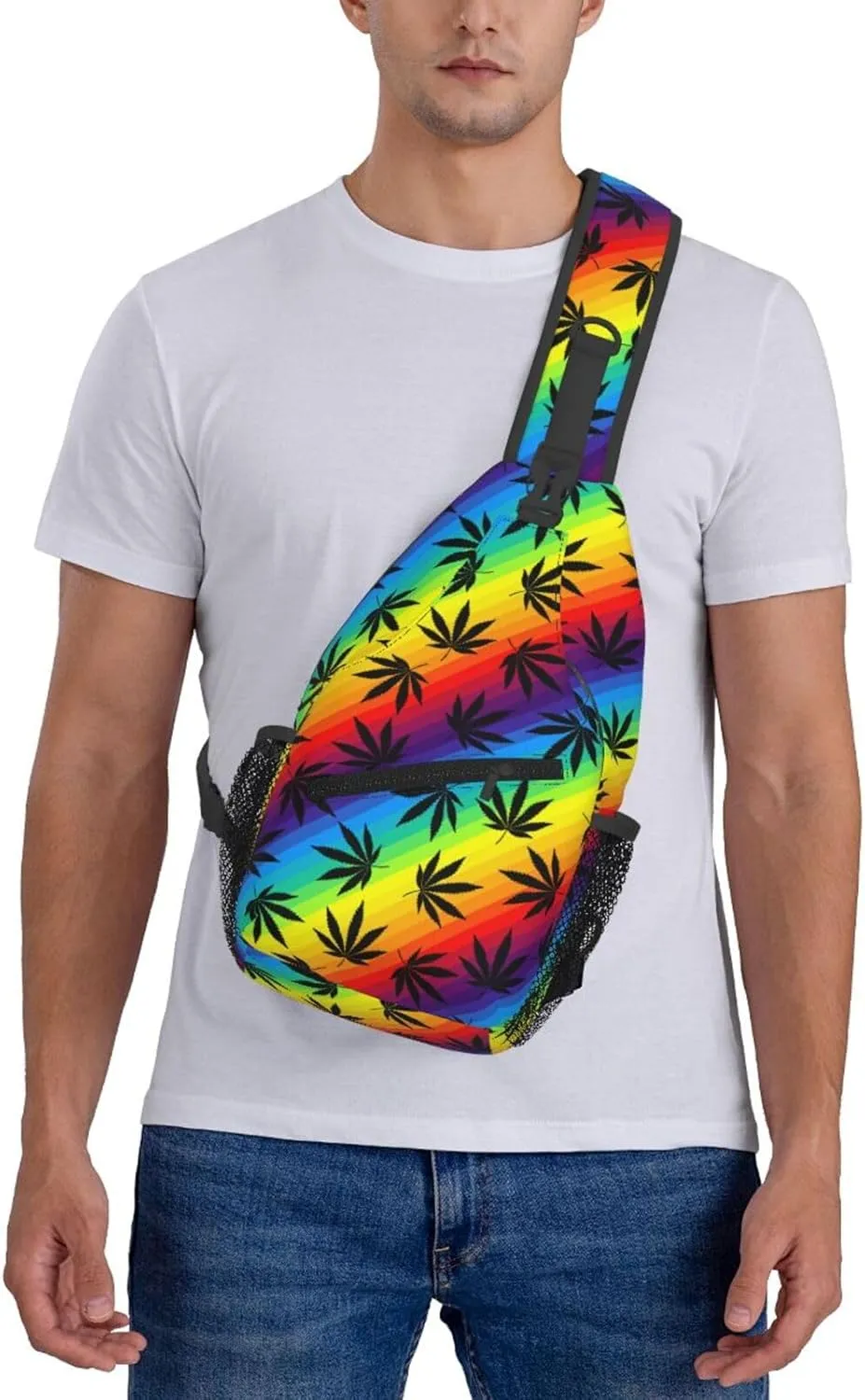 Mushroom Crossbody Bag Adjustable Sling Bag Casual Chest Bags Travel Shoulder Backpack