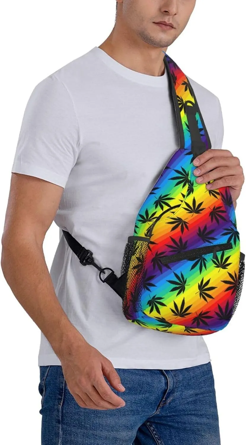 Mushroom Crossbody Bag Adjustable Sling Bag Casual Chest Bags Travel Shoulder Backpack