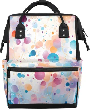 Mythical Forest Creatures Double Shoulder Mommy Bag for Women, Polyester Large Capacity Diaper Backpack with Multi Pockets, Waterproof Adjustable Straps Diaper Bag for Moms Dads, 11''×7''×15.7''