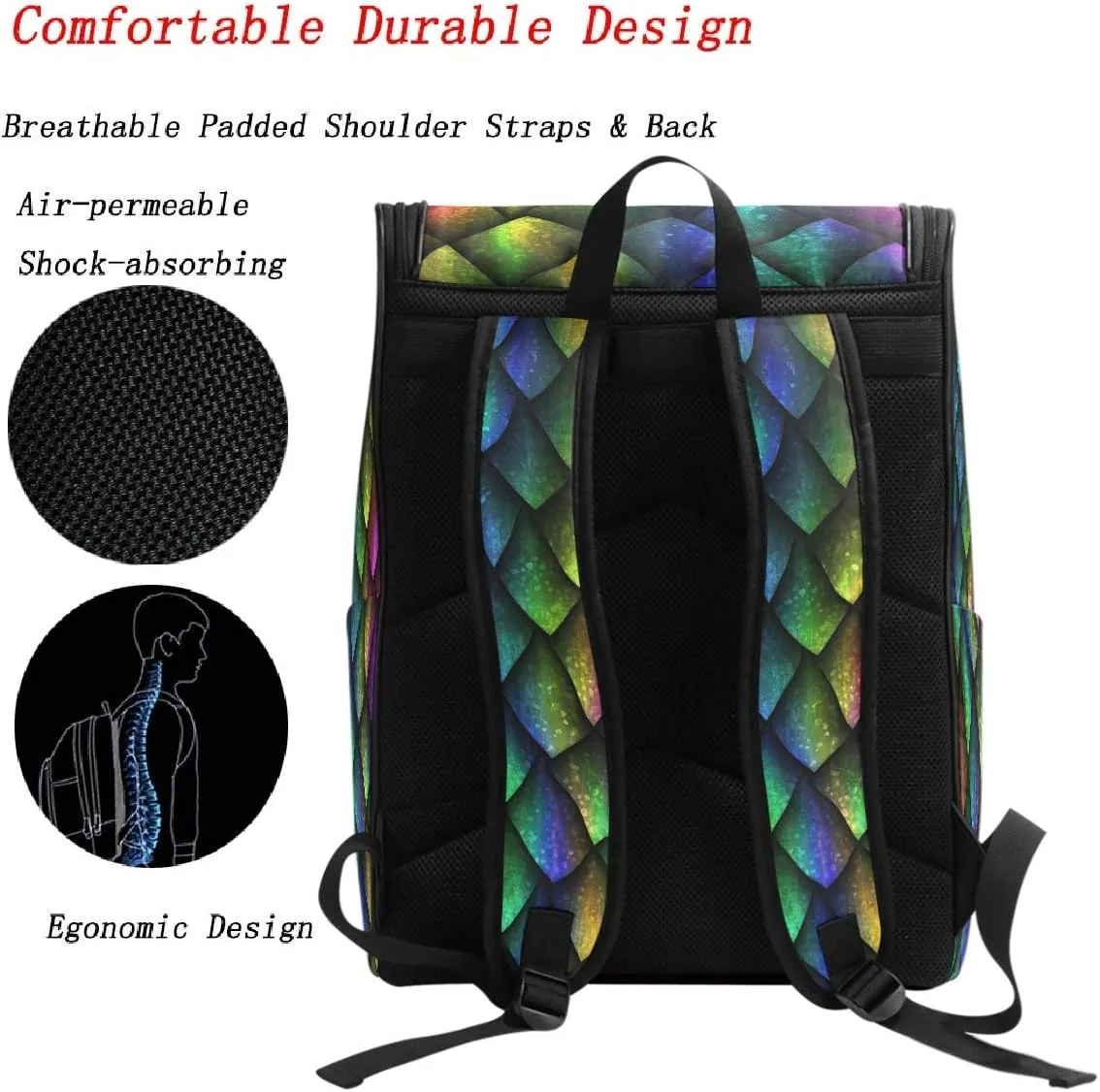 Naanle Daypack College School Backpack Large Travel Hiking Bags for Men Women,Waterproof Computer Bag Fits 15.6 Inch Laptop