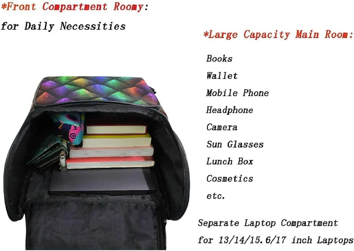 Naanle Daypack College School Backpack Large Travel Hiking Bags for Men Women,Waterproof Computer Bag Fits 15.6 Inch Laptop