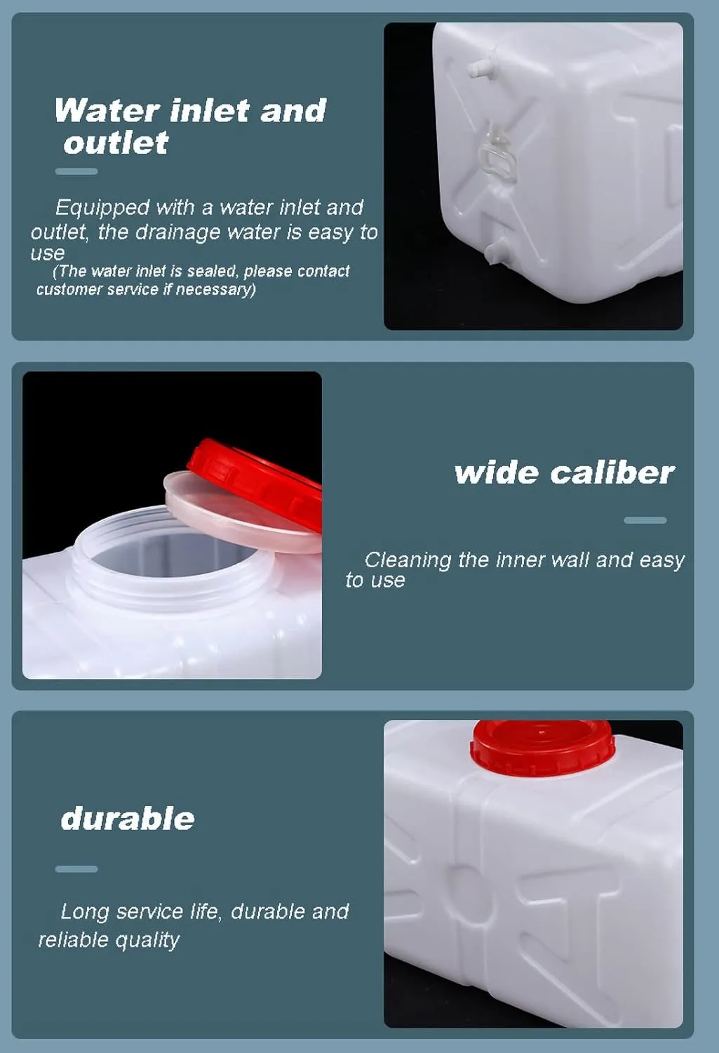NAKAN Large Water Container with Faucet, Water Storage Kettle Without BPA, Suitable for Outdoor Camping, Hiking and Emergency Survival Water Tank(Color:30L)