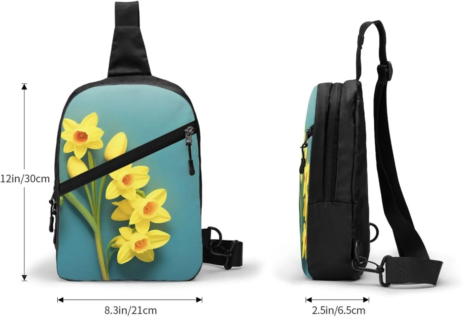 Narcissus Sling Bag For Women And Men Fashion Folding Chest Bag Adjustable Crossbody Travel Shoulder Bag