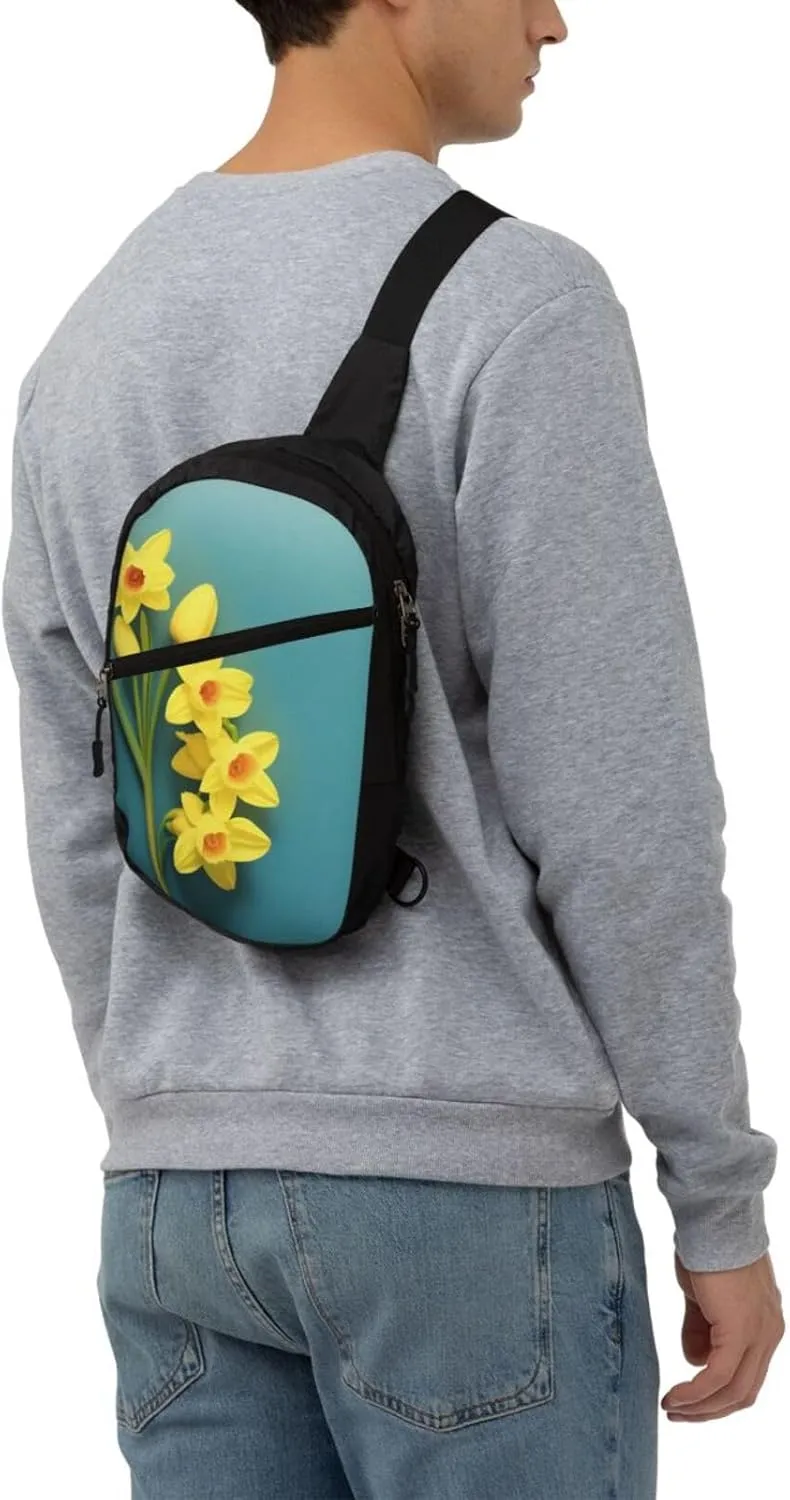 Narcissus Sling Bag For Women And Men Fashion Folding Chest Bag Adjustable Crossbody Travel Shoulder Bag