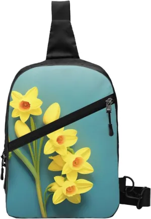 Narcissus Sling Bag For Women And Men Fashion Folding Chest Bag Adjustable Crossbody Travel Shoulder Bag