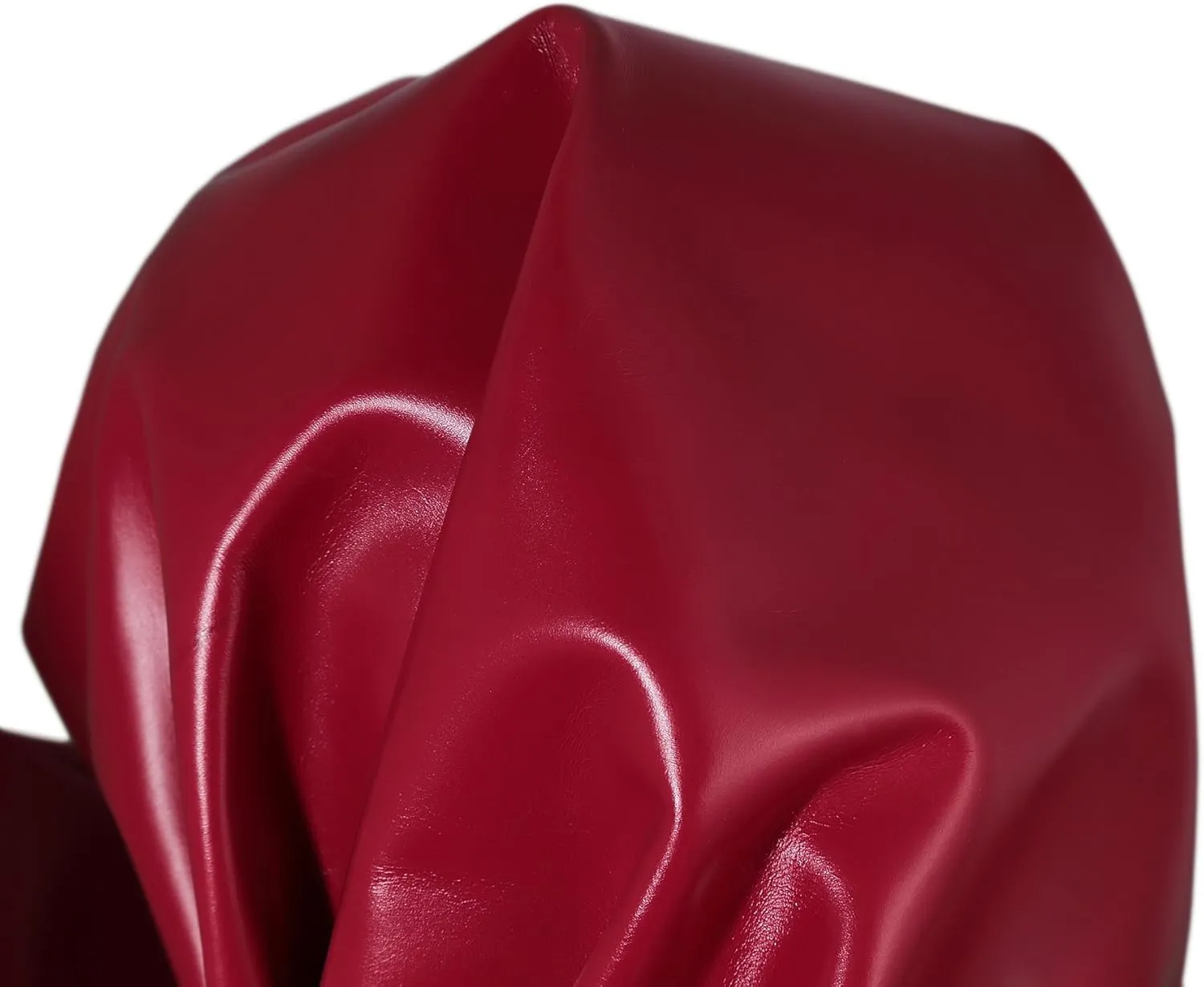 NAT Leathers Red Smooth Calf Finish Semi Shiny Handbag 12 inch x 30 inch Cutting Strap Seating Upholstery Shoe Cowhide Genuine Leather Hide Skin (12" x 30")