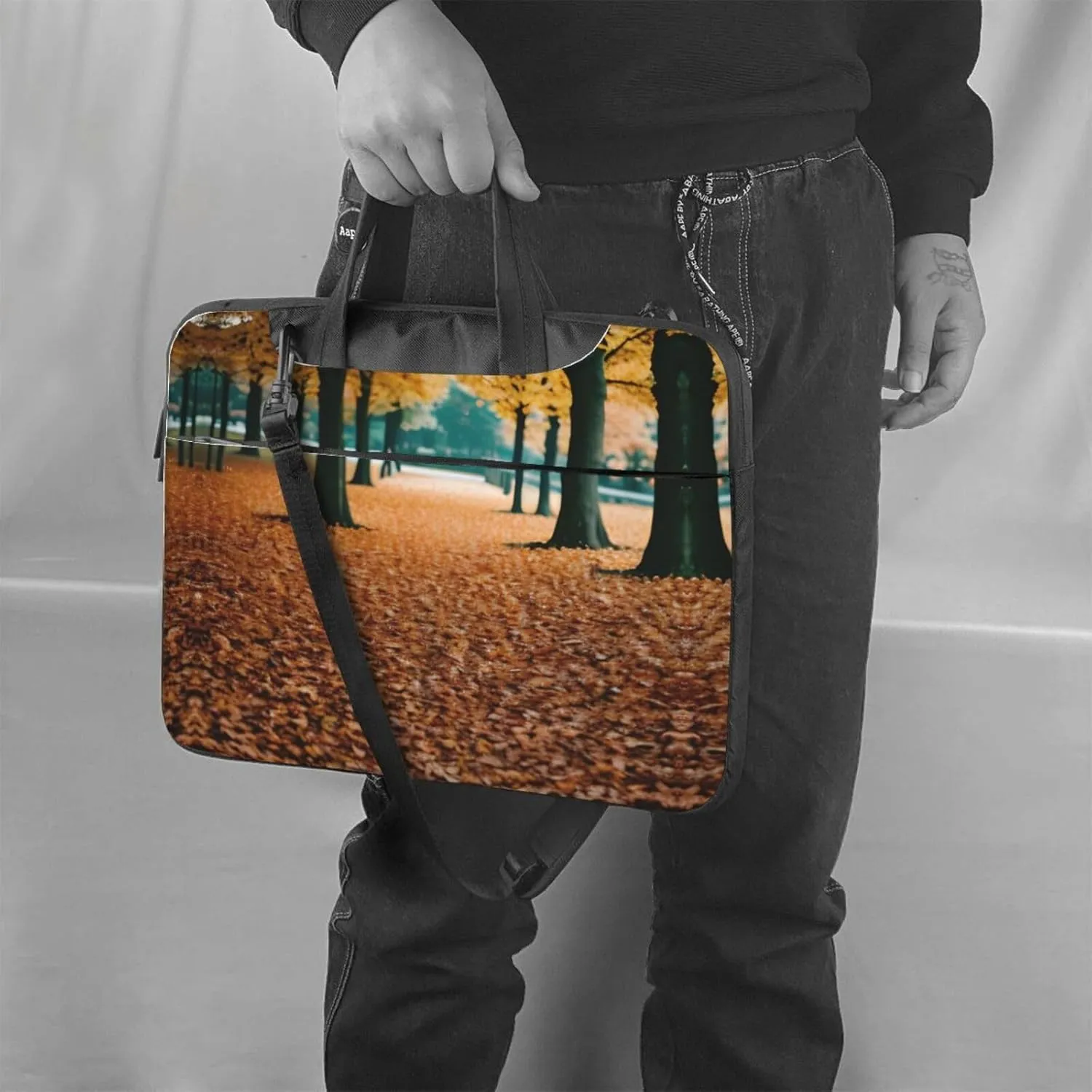 National Parks Sunshine Trees Print Notebook Computer Protective Carrying Cover With Pocket,13 Inch Laptop Shoulder Bag